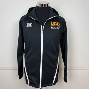 Canterbury Thermoreg Rugby Jacket NWT Sz M Black Zip Front Fleece Lined UC Davis